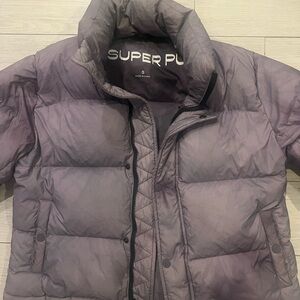 Super Puff shorty Purple Puffer Jacket (size small)